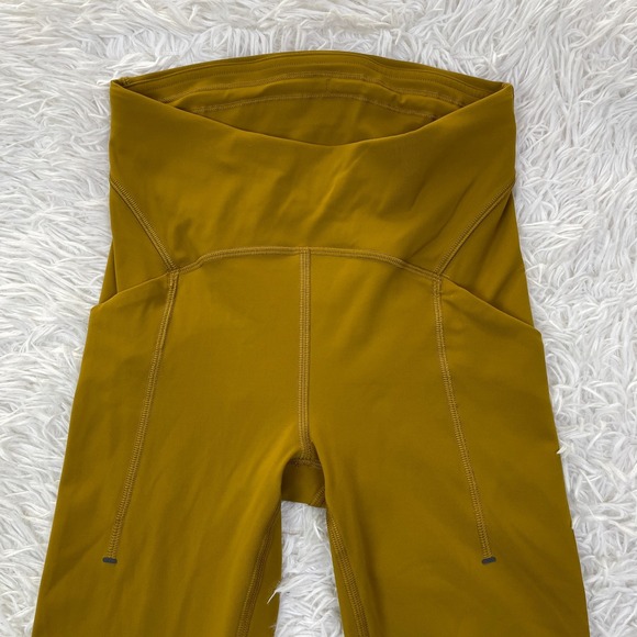 Lululemon Pants Womens 4 Gold Spice Power Thru High Rise Tight 25" Leggings Yoga - Picture 2 of 12